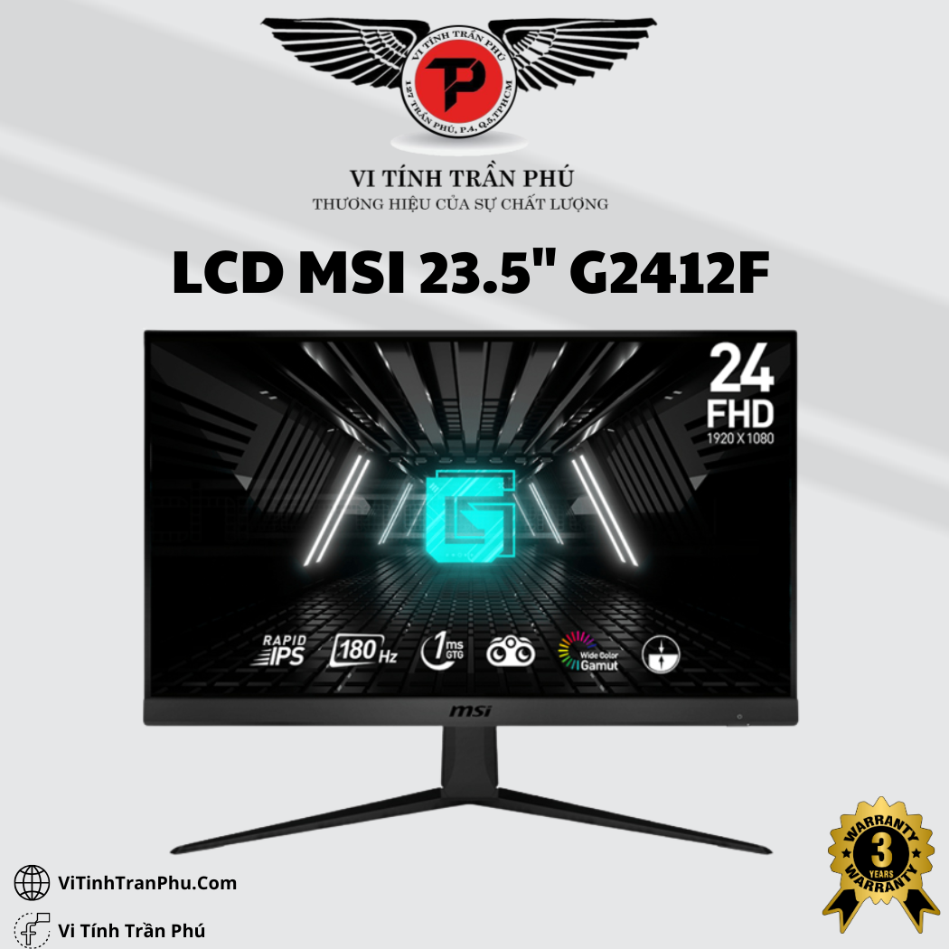 Màn hình MSI G2412F | 23.8 inch, Full HD, IPS, 180Hz, 1ms, phẳng